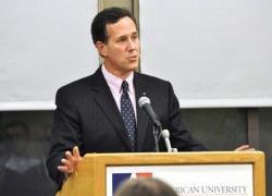 Santorum speaks at American U., says 2012 bid is possible
