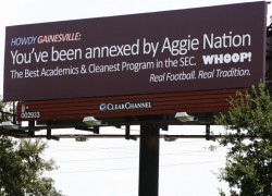 Mystery billboard precedes first Gators-Aggies game